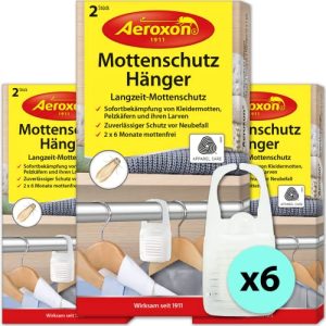 Mottenfalle Aeroxon Mottenschutz für Kleiderschrank, 3×2 Stück