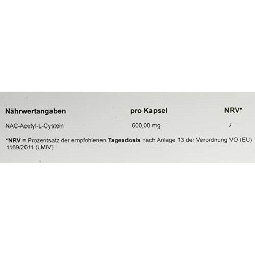 N-Acetylcystein Pro Natural NAC-N-Acethyl L-Cystein 126 g, 180 St.