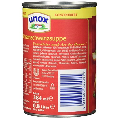 Ochsenschwanzsuppe Unox Konzentrat, 6 x 400 ml
