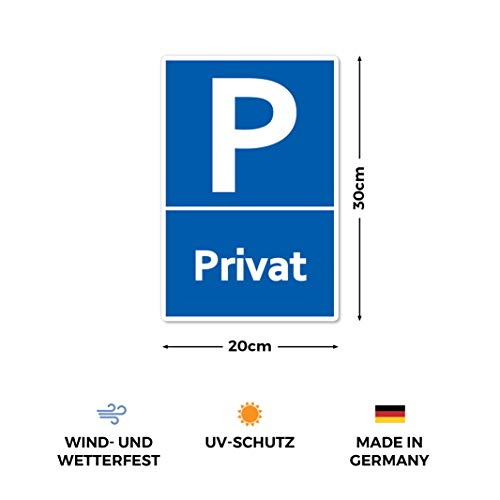 Parkplatzschild STROBO Privat Parkplatz Schild 20 x 30 cm