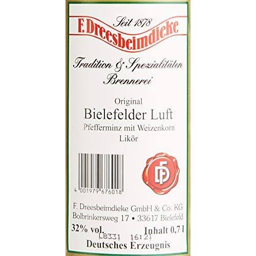 Pfefferminzlikör Dreesbeimdieke Bielefelder Luft Liköre 3 x 0.7 l