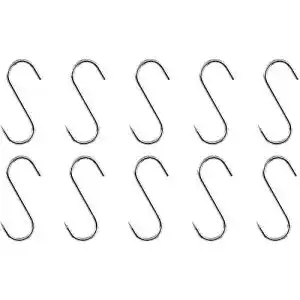 Räucherhaken Sunmondo 10x S-Haken Fleischerhaken 15cm – Absolut rostfreies Edelstahl – einseitig gespitzt – Fleischerhaken (15 cm – 10 Stück)