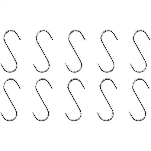 Räucherhaken Sunmondo 10x S-Haken Fleischerhaken 15cm – Absolut rostfreies Edelstahl – einseitig gespitzt – Fleischerhaken (15 cm – 10 Stück)