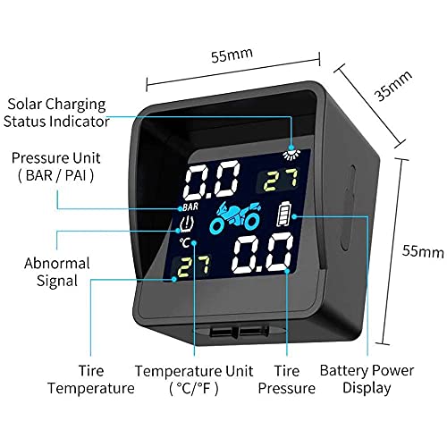 Reifendruck-Kontrollsystem Kuchoow Solar für Motorrad