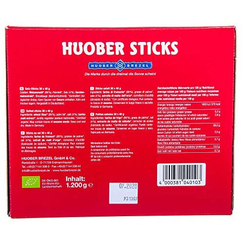 Salzstangen Huober bio Mini Sticks, Thekendisplay mit 30 x 40g