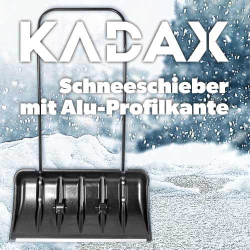 Schneeschieber mit Rädern KADAX mit Alu-Profilkante, breit
