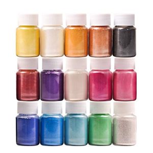 Seifenfarbe DEWEL 15er×10ml Epoxidharz Farbe, Metallic