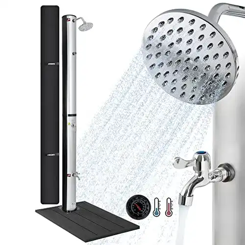 Solardusche-40-Liter Arebos Solardusche 40L & Bodenelement