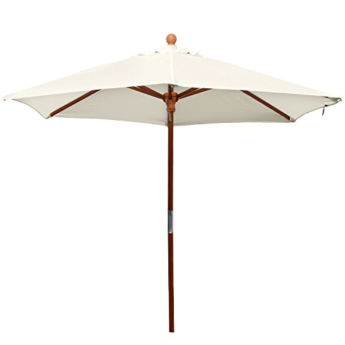 Ombrellone in legno anndora ® ombrellone ø 2,1 m tondo