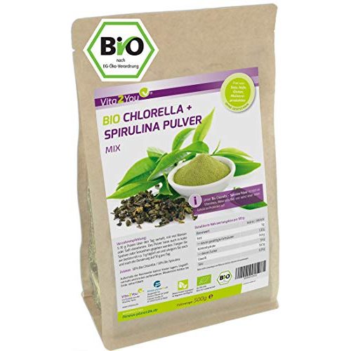 Die beste spirulina chlorella vita2you bio chlorella spirulina mix 500g Bestsleller kaufen
