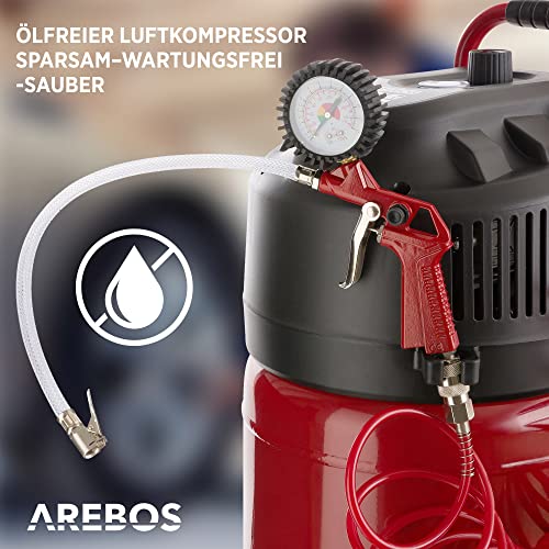 Standkompressor 50l Arebos 50L, 10 bar inkl. 13-tlg. Zubehör