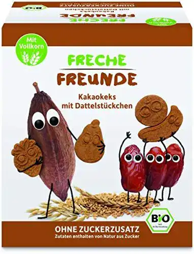 Vegane Kekse FRECHE FREUNDE Bio Kakaokekse, 6x 125g