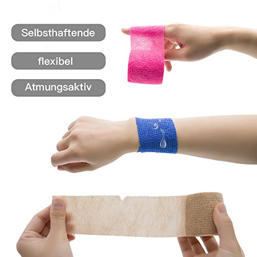 Verband QiGui 8 Rollen Selbsthaftende Cohesive Bandage