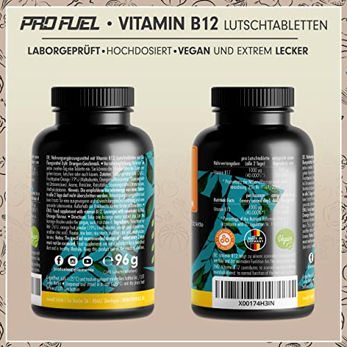 Vitamin-B12-Lutschtabletten ProFuel, 240x mit 1000µg (mcg) aktiv