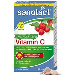 C-vitaminos pasztilla sanotact, 30 db acerola pasztilla