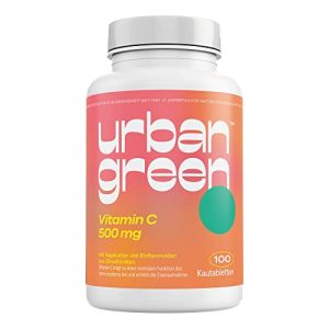 Pastilhas de vitamina C urbana verde Vitamina C 500 mg, vegan