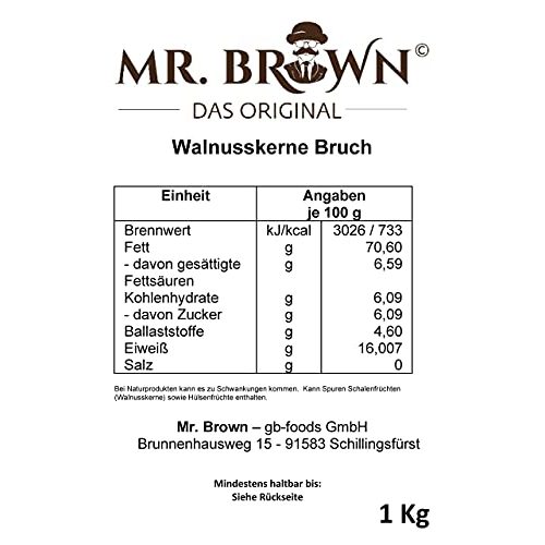 Walnussbruch MR. BROWN 1kg Walnusskerne Bruch