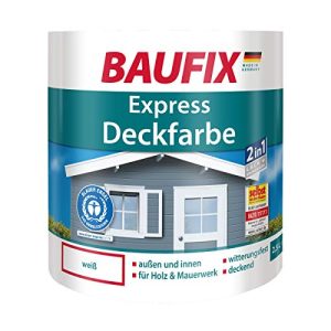 Wetterschutzfarbe Weiß Baufix Express-Deckfarbe, 2.5 Liter