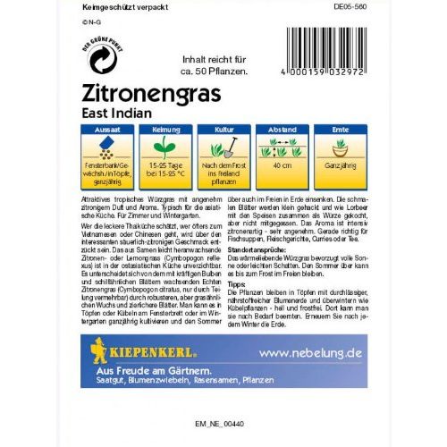 Zitronengras-Samen Kiepenkerl Zitronengras East Indian