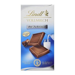 Zuckerfreie Süßigkeiten Lindt Vollmilch Schokolade, 100g