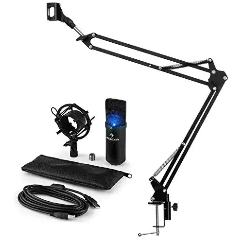 auna-Mikrofon auna MIC-900B-LED Mikrofonset V3 + Mikrofonarm
