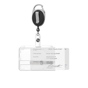 Portacarte con porta carte d'identità estensibile e clip