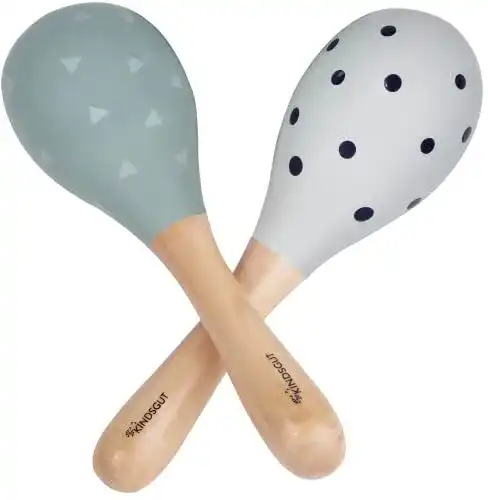 Baby-Spielzeug Kindsgut Rasseln aus Holz, 2er Set Musik