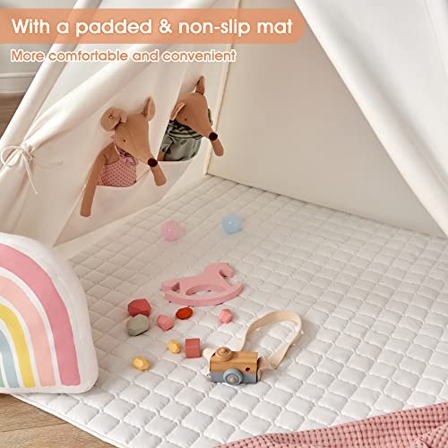 Babyzelt Tiny Land Tipi Spielzelt für Kinder mit gepolsterter Decke