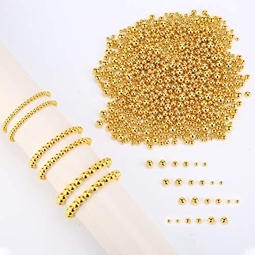 Bastelperlen SAVITA 1200 Stück Vergoldete Perlen Distanzperlen