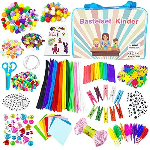 Bastelset VLUINANI 1600 Stück Kinder DIY Bastelkoffer