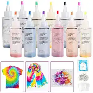 Batikfarben Ucradle Tie Dye Kit, 12 Stück Stoff Textil Farben