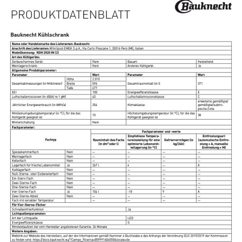 Bauknecht-Kühl-Gefrierkombination Bauknecht KGN 2020 IN