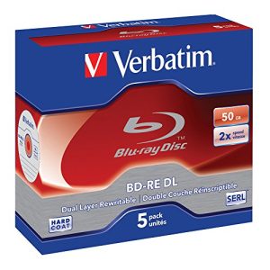 BD-RE Verbatim DL 50GB 2X, Jewel Case of 5, 43760, White