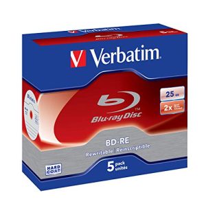 BD-RE Verbatim Single Layer Blu-ray Discs 25GB 5-Pack