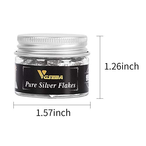 Blattsilber VGSEBA Essbare echte Silberblattflocken, 50 mg