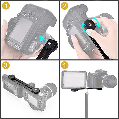 Blitzschiene UTEBIT Dual DSLR Flash Camera Bracket, 2 Stück