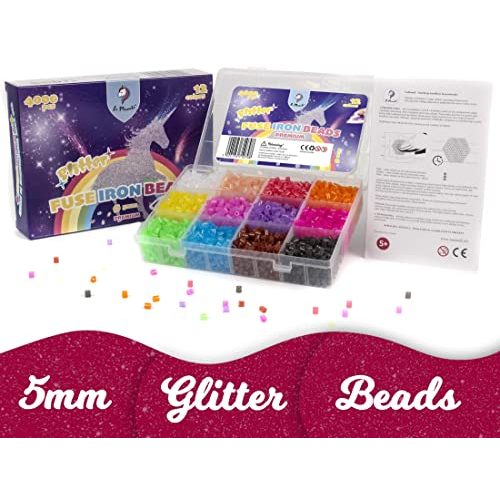 Bügelperlen La Manuli Glitzer Sortiert Fuse Beads Kit 4000 Stück