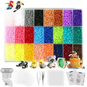Bügelperlen LIHAO 24000 Set mit Platte Zubehör Organizerbox