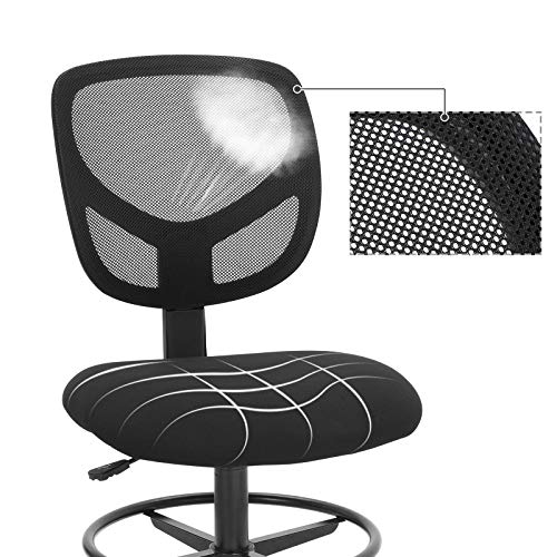 Bürostuhl ohne Armlehne SONGMICS, Sitzhöhe 55-75 cm
