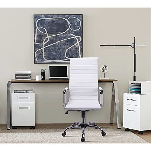 Bürostuhl Weiß Exofcer PU Leder Office Chair Schreibtischstuhl
