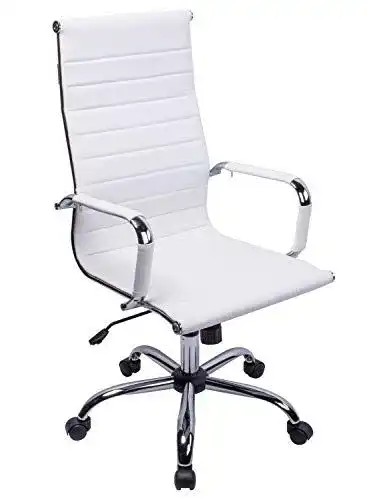 Bürostuhl Weiß Exofcer PU Leder Office Chair Schreibtischstuhl