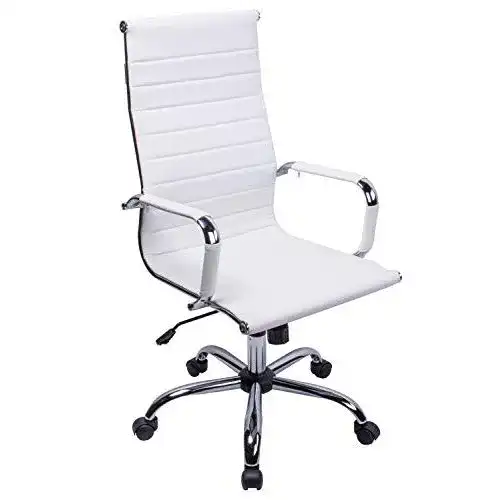 Bürostuhl Weiß Exofcer PU Leder Office Chair Schreibtischstuhl