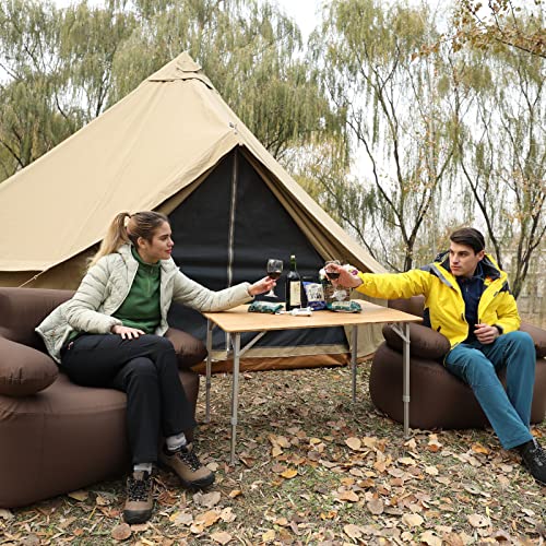 Campingtisch höhenverstellbar KingCamp 4 Falten Bambus