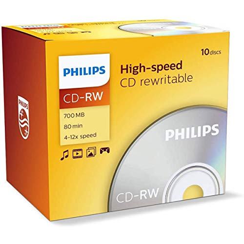CD-RW Philips CD Rohlinge 700MB 4x-12x, 10 Stück