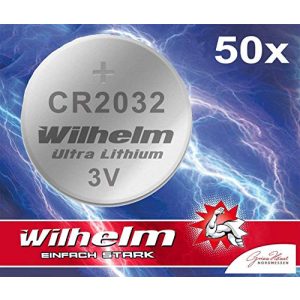 CR2032 Wilhelm 50 x Knopfzelle Batterie Lithium 3V CR 2032