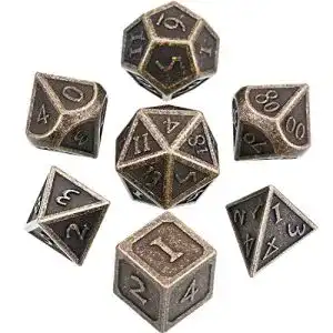 DnD-Würfel Hestya 7 Stücke Metall Würfel Set DND Spiel Polyeder