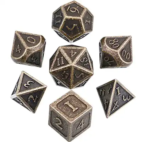 DnD-Würfel Hestya 7 Stücke Metall Würfel Set DND Spiel Polyeder