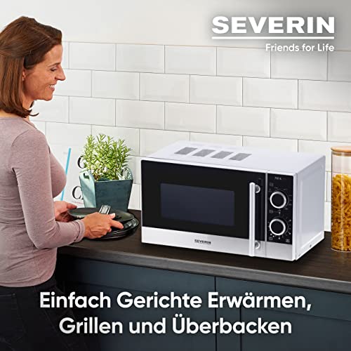 Edelstahl-Mikrowelle SEVERIN 2-in-1 Mikrowelle mit Grill 700 W