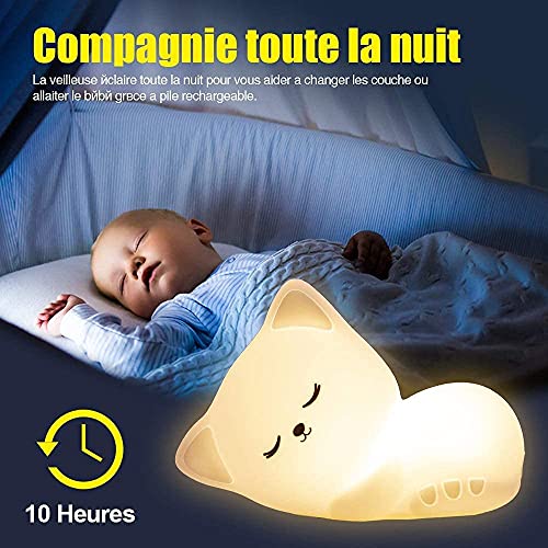 Einschlafhilfe One Fire Kawaii Katze Nachtlicht Kinder, LED