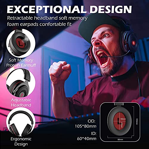 EKSA-Gaming-Headset EKSA E900 Pro 7.1 PC mit Mikrofon